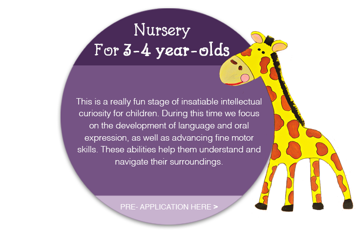 For 3-4 year-olds This is a really fun stage of insatiable intelectual curiosity for children. During this time kids we focus on the development of language and oral expression, as well as advancing fine motor skills. These abilities help them understand and navigate their surroundings. 